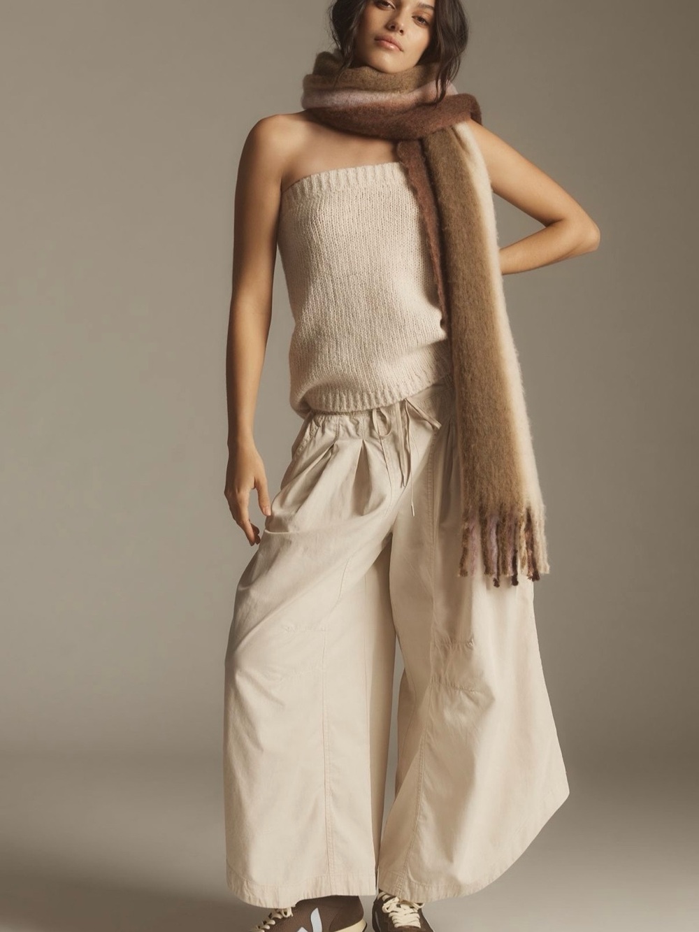 By Anthropologie Ruched Poplin Parachute Pants M
